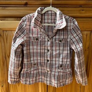 Women's Riders Copper Collection Jacket Brown Plaid Stretch‎ Waist Size XL